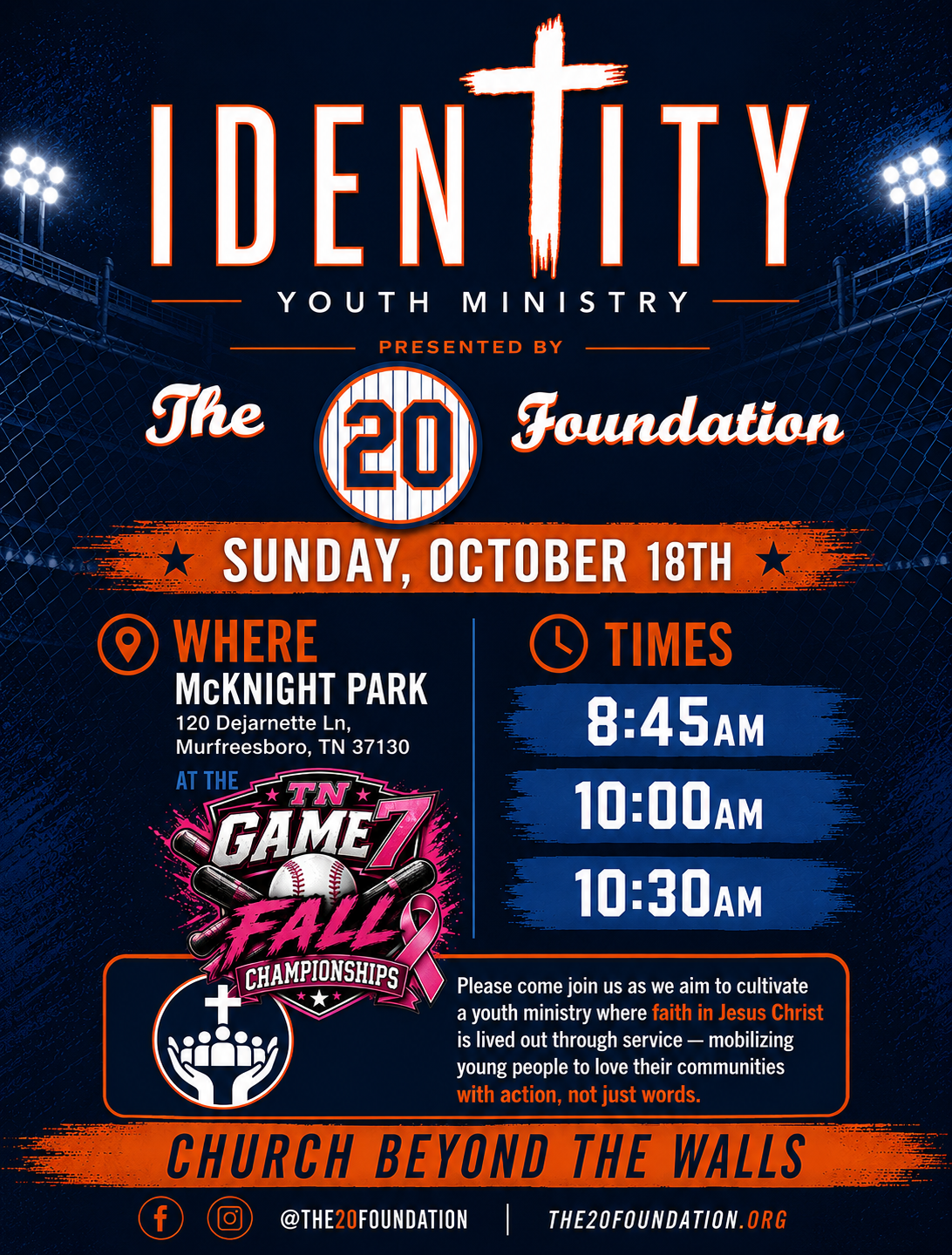 Identity Youth Ministry — Game 7 Fall Championships flyer