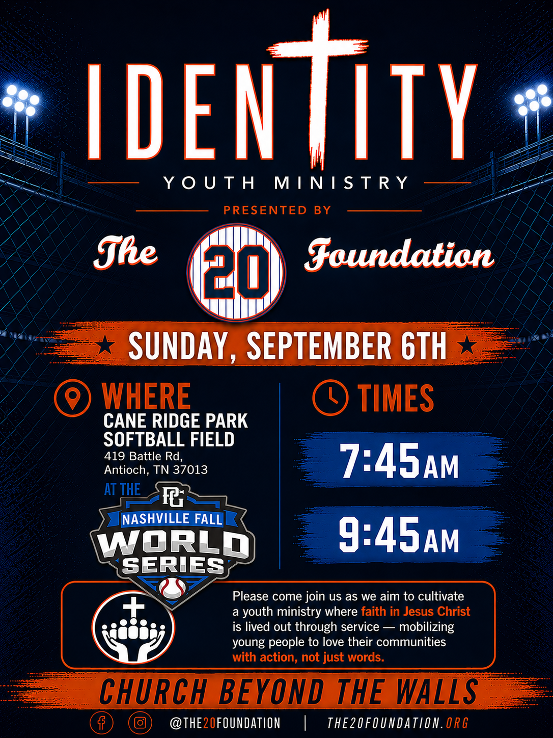 Identity Youth Ministry — PG Nashville Fall World Series flyer